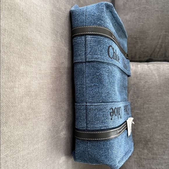 NWT Chloe Woody Denim Tote Bag - Medium - Picture 8 of 9